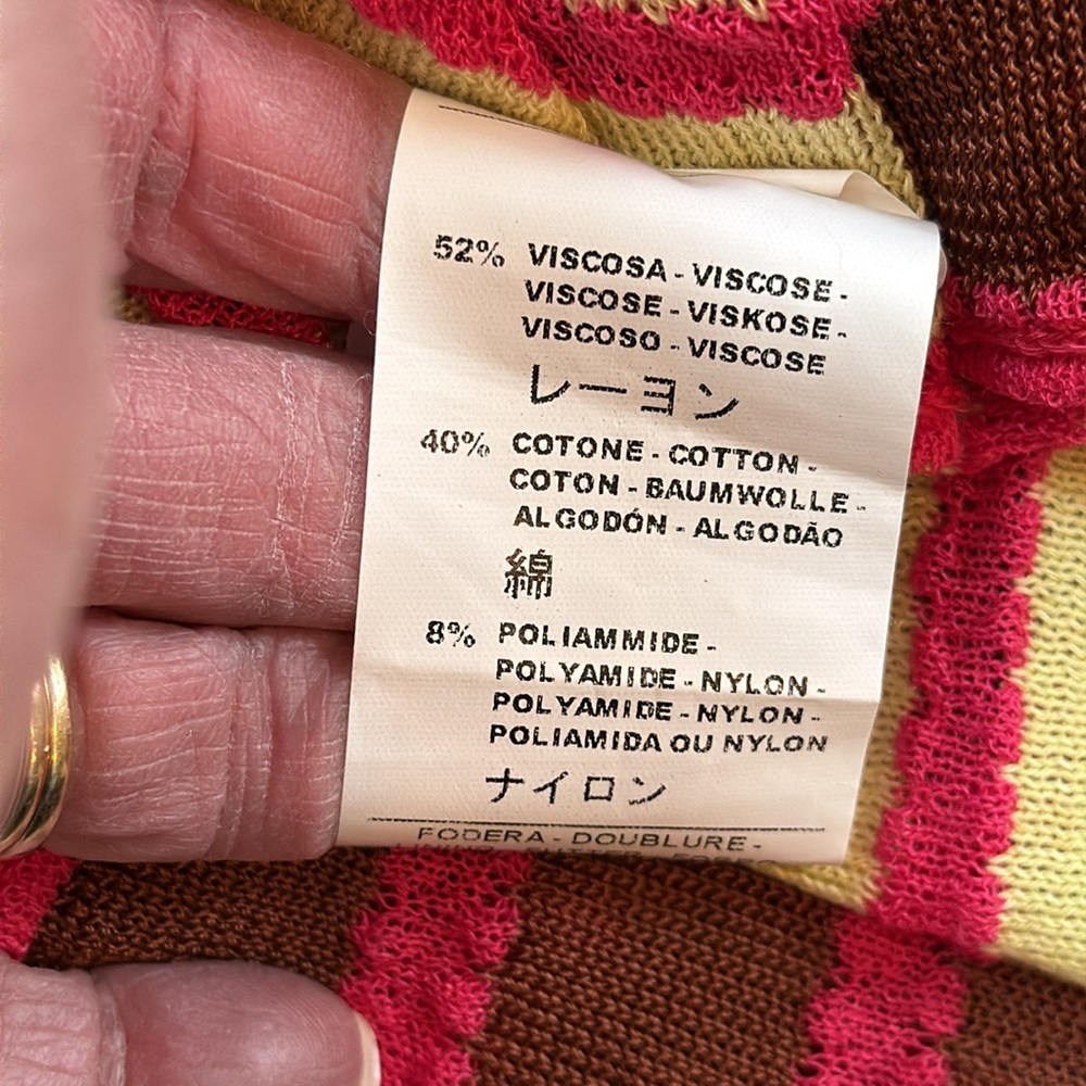 M Missoni Pink, Yellow & Brown Striped Knit Dress - Picture 4 of 6